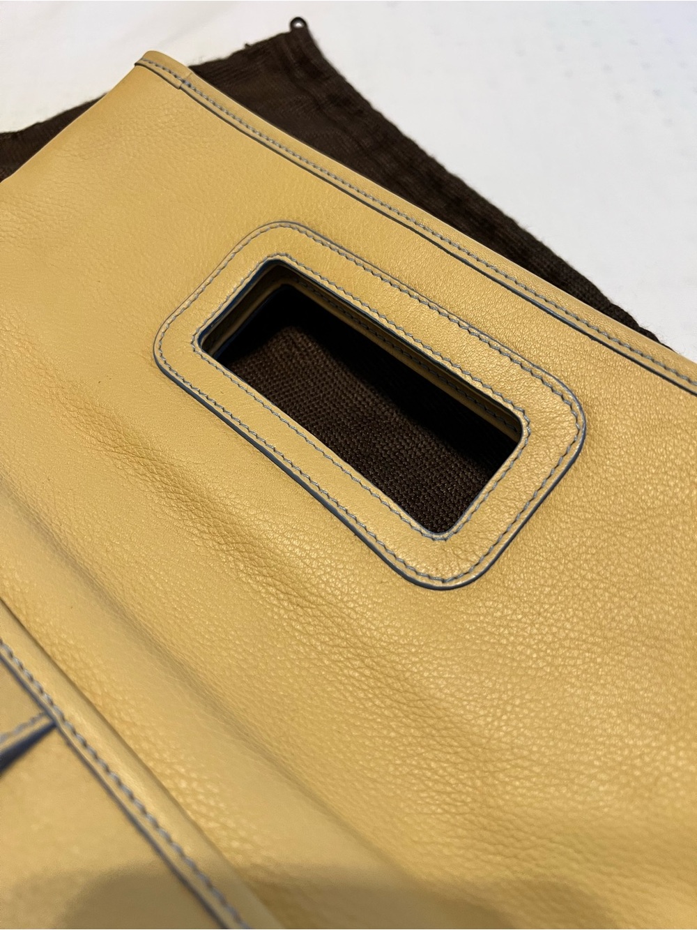 Lamberston Truex Yellow Leather Convertible Crossbody Bag - Picture 10 of 10